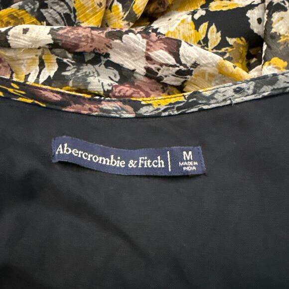 Abercrombie & Fitch Midi Dress Medium Floral Boho Peasant - Picture 4 of 13